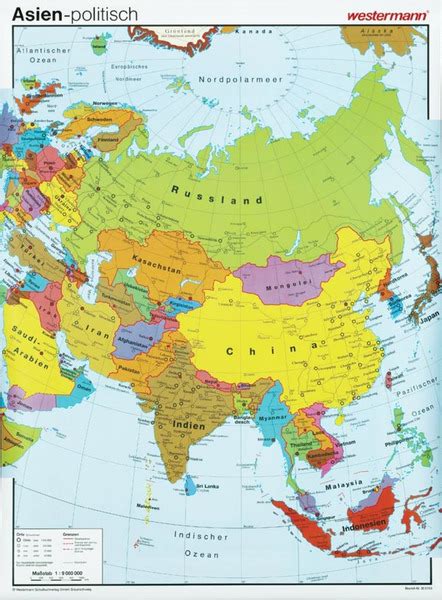 Asien ist der größte kontinent der welt. Asien - Asien - Vorderseite physisch / Rückseite politisch ...