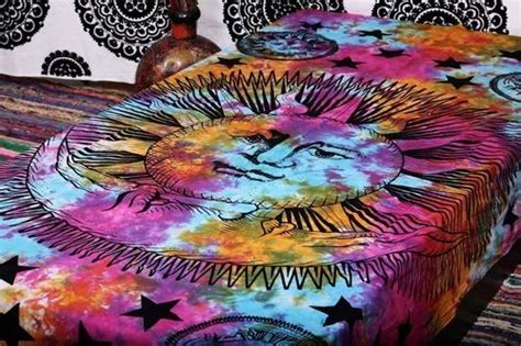 Sun Moon Stars Tie Dye Tapestry Hippie Hippy Wall Hanging At Rs 180