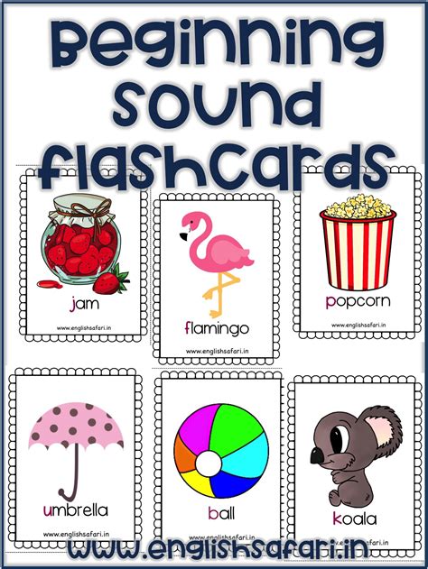 Beginning Sounds Flashcards Beginning Sounds Printable Alphabet