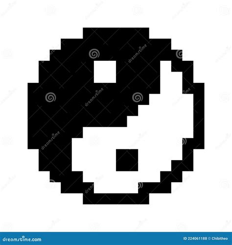 Pixel Yin Yang Image 8 Bit Stock Vector Illustration Of Emoticon