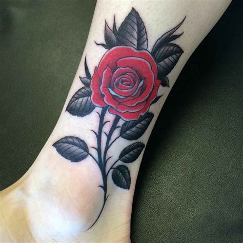 Rose Ankle Tattoo Best Tattoo Ideas Gallery