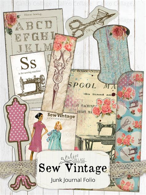 Sew Vintage Junk Journal Folio Junk Journal Kit Sewing Etsy
