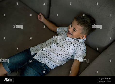 Portrait Of 6 Years Old Boy At Home Stock Photo Alamy