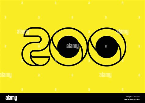 Yellow Black Line Number 200 Logo Icon For A Company Business Or