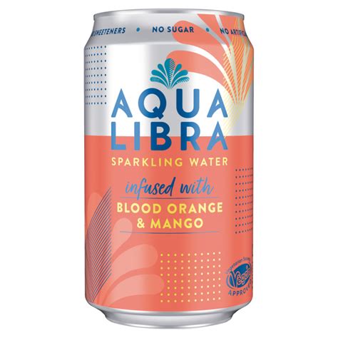 Aqua Libra Blood Orange And Mango Sparkling Water 24x 330ml Cans
