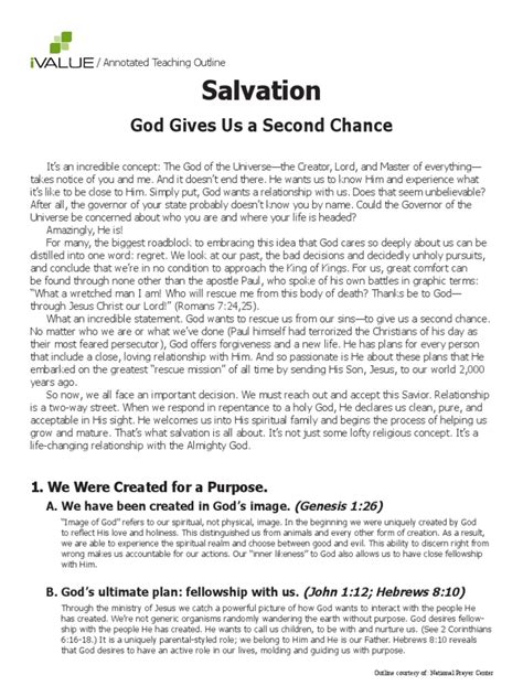 Salvation God Gives Us A Second Chance Pdf Salvation Grace In