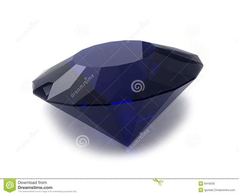 Black Or Blue Sapphire Gemstone Stock Illustration Illustration Of