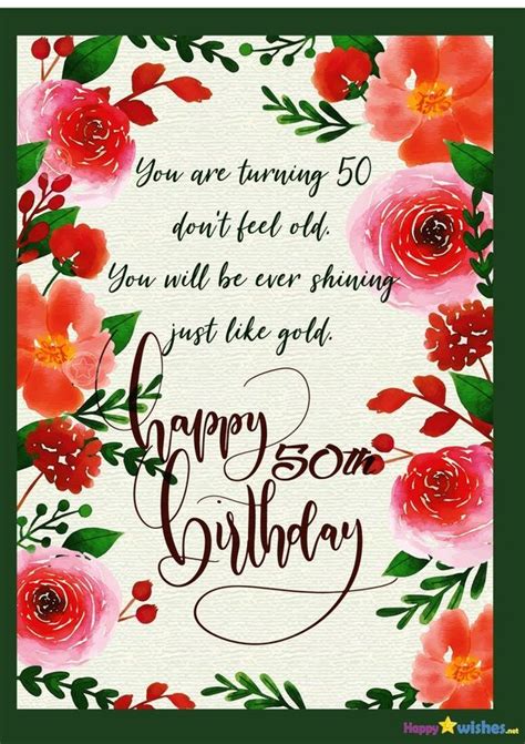 → don't fret over any wrinkles. Happy 50th Birthday wishes - Quotes & images | Happy 50th ...