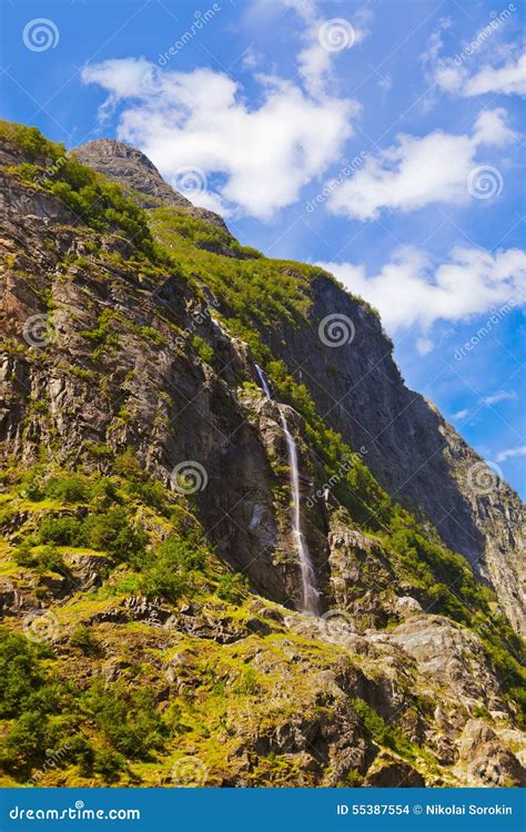 Fjord Naeroyfjord In Norway Famous Unesco Site Stock Photo Image Of