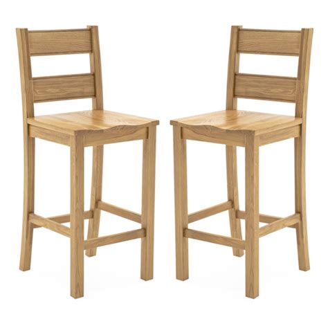Brex Natural Wooden Bar Stools In Pair Furniture In Fashion