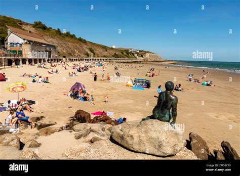 England Kent Folkestone Sunny Sands Beach Sculpture Of Georgina