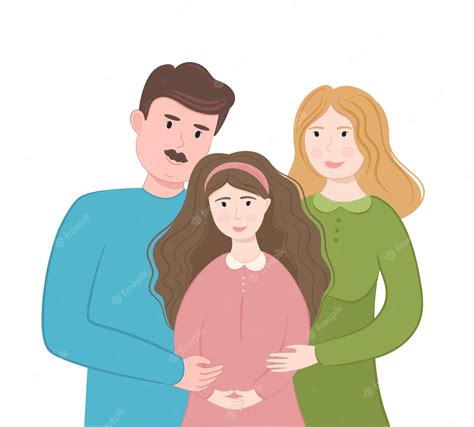 Ilustración Vectorial Familia Unida Día De La Familia Madre Padre E