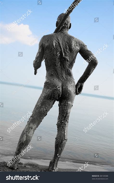 naked man covered mud spear 스톡 사진 38134588 shutterstock
