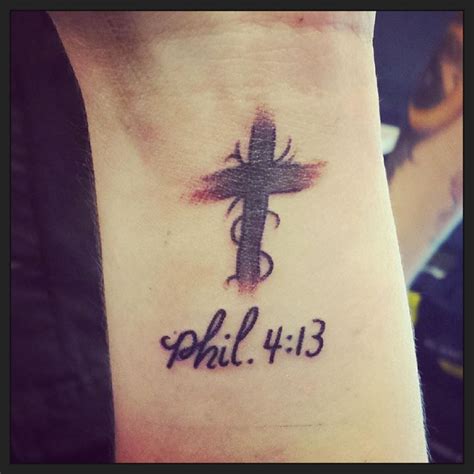 Arm Philippians 4 13 Tattoo With Cross
