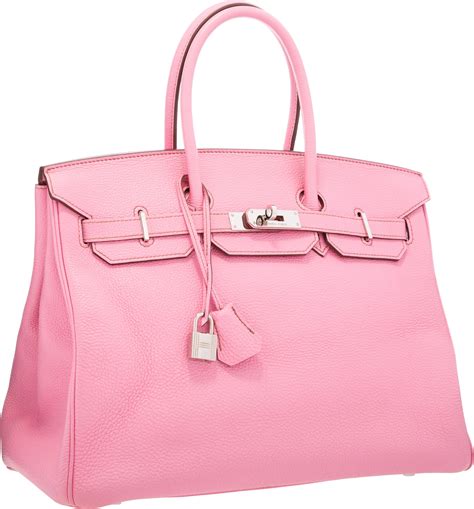Hermes 35cm 5p Pink Togo Leather Birkin Bag With Palladium Lot 58006 Heritage Auctions