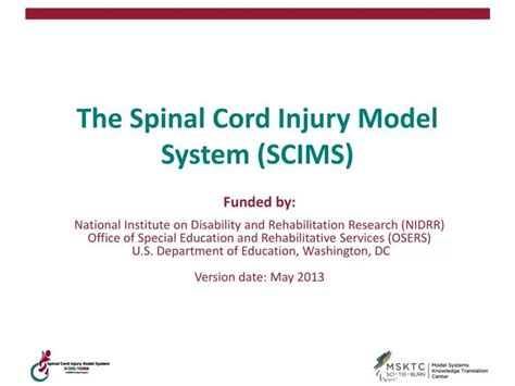 Ppt The Spinal Cord Injury Model System Scims Powerpoint