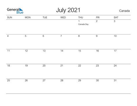 While the adobe pdf version is the recommended choice when you are looking to print the year calendar with holidays. Canada July 2021 Calendar with Holidays