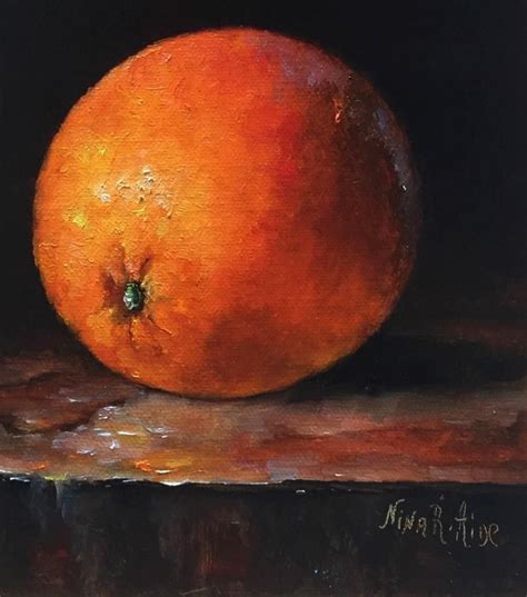 Orange Original Oil Painting By Nina Raide Still Life Canvas Etsy In