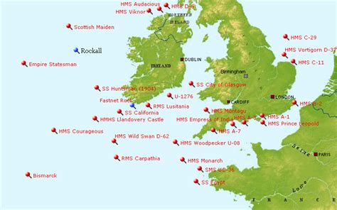 Maritimequest Hms Courageous Wreck Map
