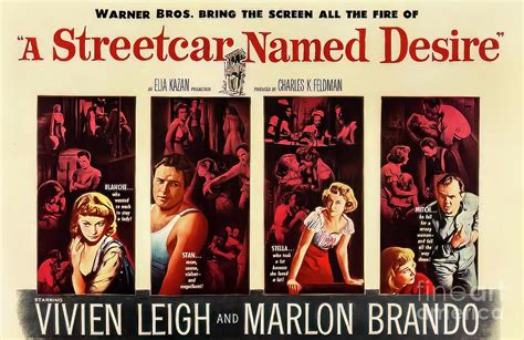 A Streetcar Named Desire Movie Poster Starring Vivien Leigh Marl