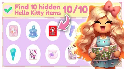ALL 10 HIDDEN HELLO KITTY ITEMS IN THE CITY TUTORIAL #roblox - YouTube