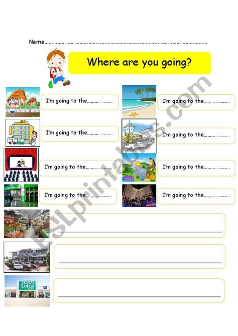Where Are You Going Esl Worksheet By Nuttarikaa