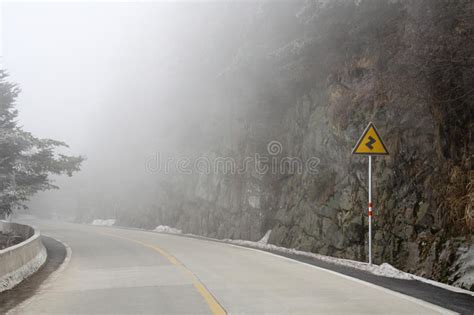 Fog On The Mountain Road Stock Photo Image Of Direction 18315492