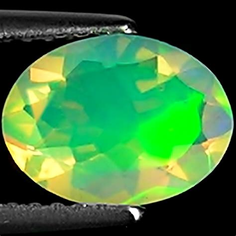 086 Ct Natural Ethiopian Faceted Opal Gemstone Multi Color Oval Cut