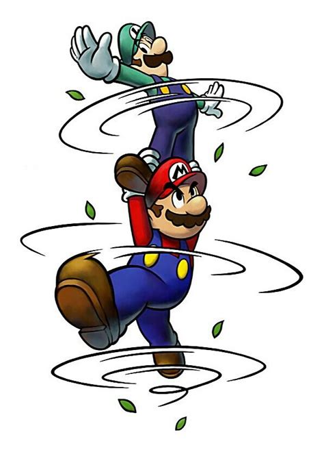 Mario Luigi Spin Jump Characters Art Mario Luigi Partners In Time