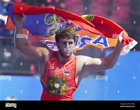 Artur Aleksanyan Of Armenia Celebrates After Winning Musa Evloev Of