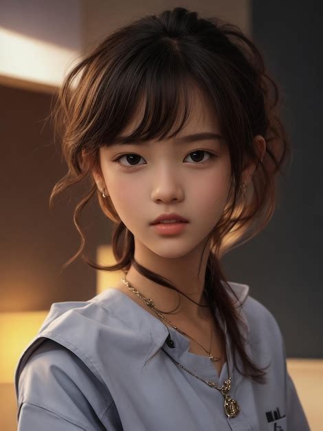 Premium Ai Image Portrait A Little Asian Beautiful Girl