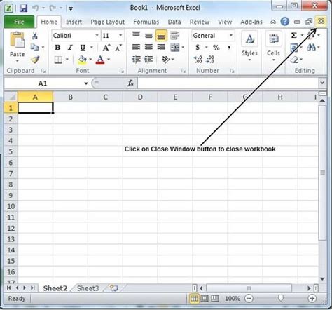 Close Workbook In Excel 2010