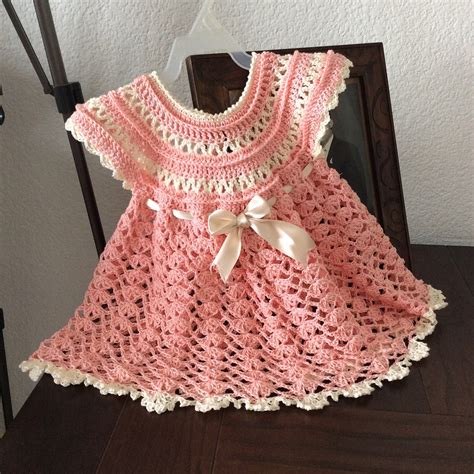 Vestidos A Crochet Para Bebe Tejidos Carmesí Infantil Vestido Para