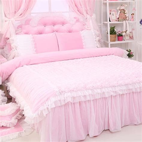 Rose Ruffle Duvet Cover Set Light Pink In 2020 Pink Bedrooms Pink Room Room Decor