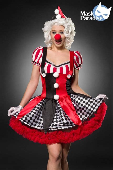 Karneval Damen Kostüm Sexy Clown Faschingskram