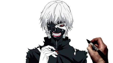How To Draw Ken Kaneki Crack Step By Step Tokyo Ghoul Youtube