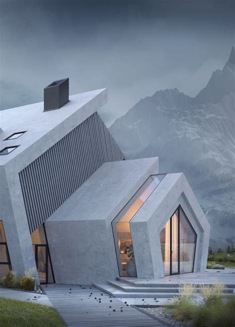 Mountain Concrete House Architecture Architecture Exterior Concept