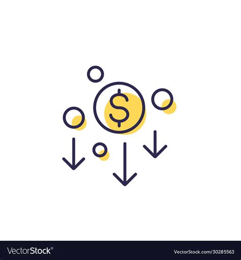 Cost Reduction Minimising Icon Line Royalty Free Vector