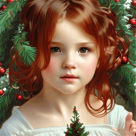 Baby Angel With Wavy Red Hair · Creative Fabrica