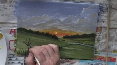 Es eignet sich ideal für das malen von landschaften. Acryl-Malkurs online: Sonnenuntergang in der Natur | Malen macht Spass