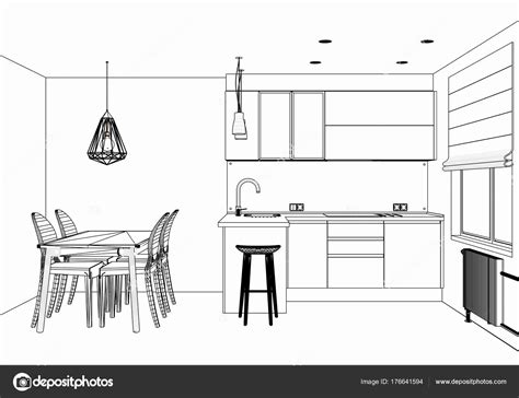 Kitchen Table Drawing At Explore Collection Of