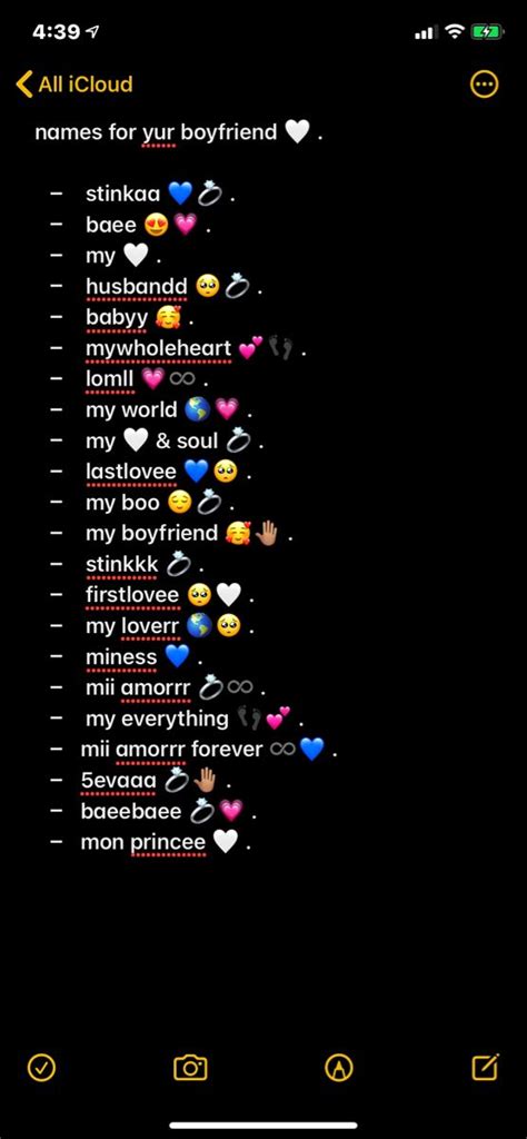 Titles For Yur Boyfriend 🥰 Nicknames For Boyfriends Contact Names