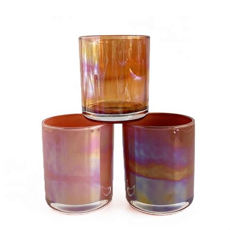 Personalized Decorative Luxury Shiny Pink Candle Jars 15oz 16oz With