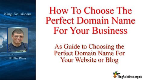 How To Choose The Perfect Domain Name For Your Business Youtube