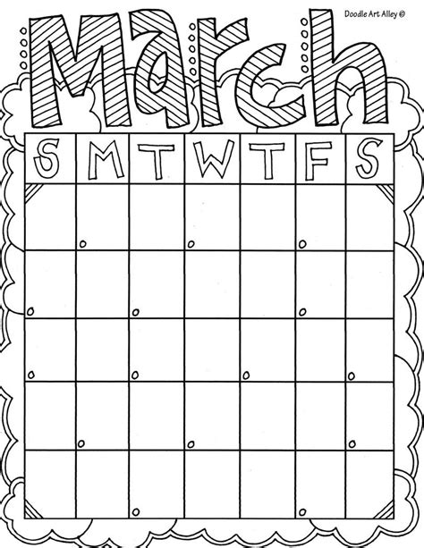 Pin By Cassie Moats On Coloring Pages Kids Calendar Blank Calendar