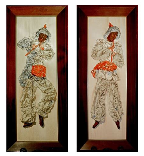 Wall Art Pair Music Theme Flute Players Faux by DownInTheBasement, $159