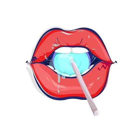 Lips Drooling Drawing