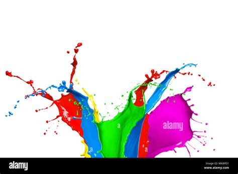 Colorful Paint Splatter White Background