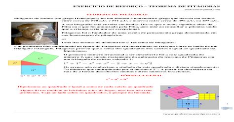 Teorema De Pitágoras Com Exercícios Pdf Document