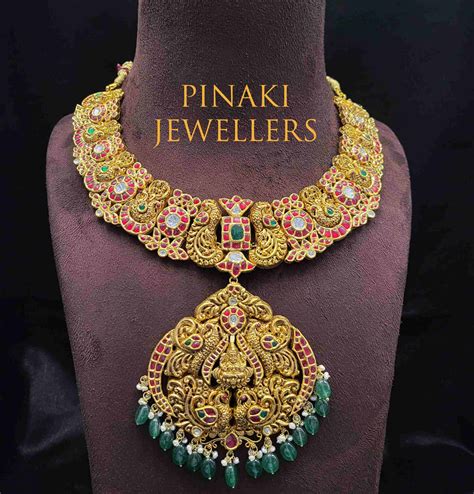 Antique Gold Nakshi Kundan Necklace Indian Jewellery Designs